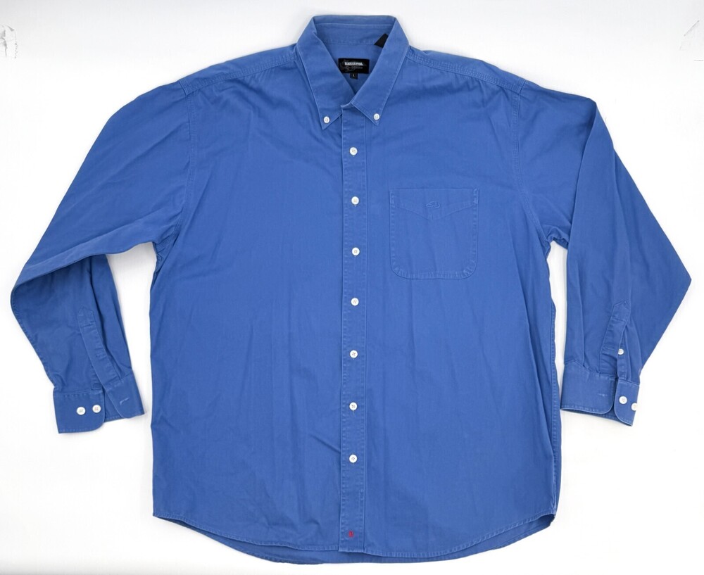 Resistol Rodeo Shirt Mens Large Blue Button Up Long Sleeve Western Pocket Logo